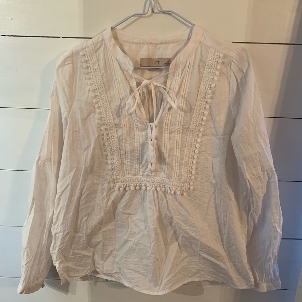 White bibbed blouse